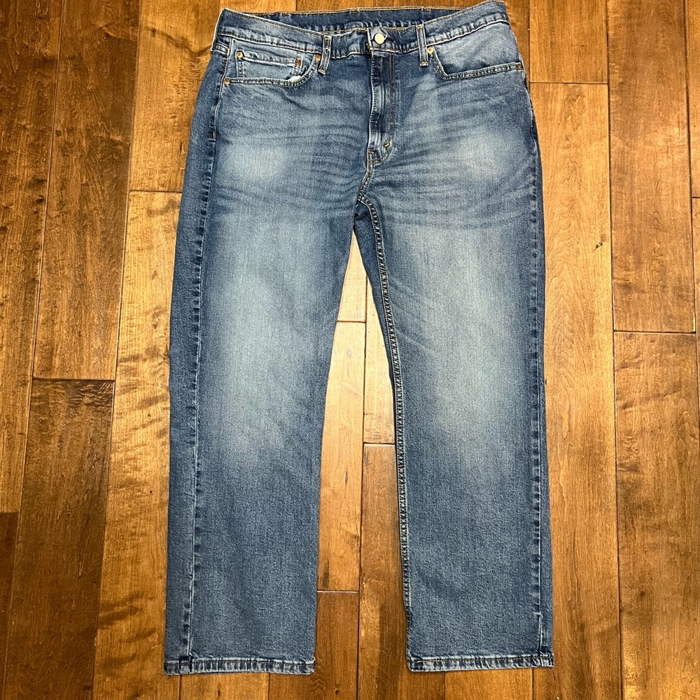 Levi’s 38x30 514 Blue Washed Denim Zip Fly Jeans